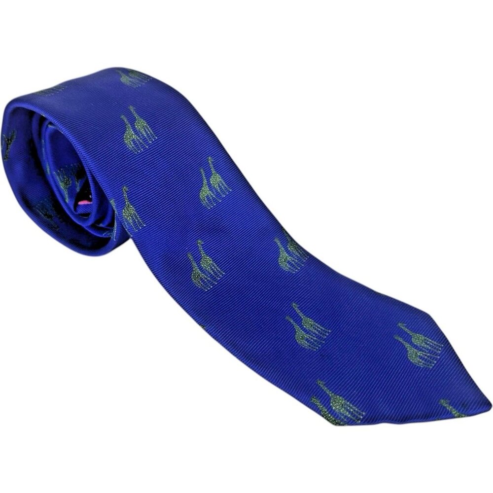 The Andover Shop NeckTie Tie Mens giraffe motif silk woven England 60" preppy